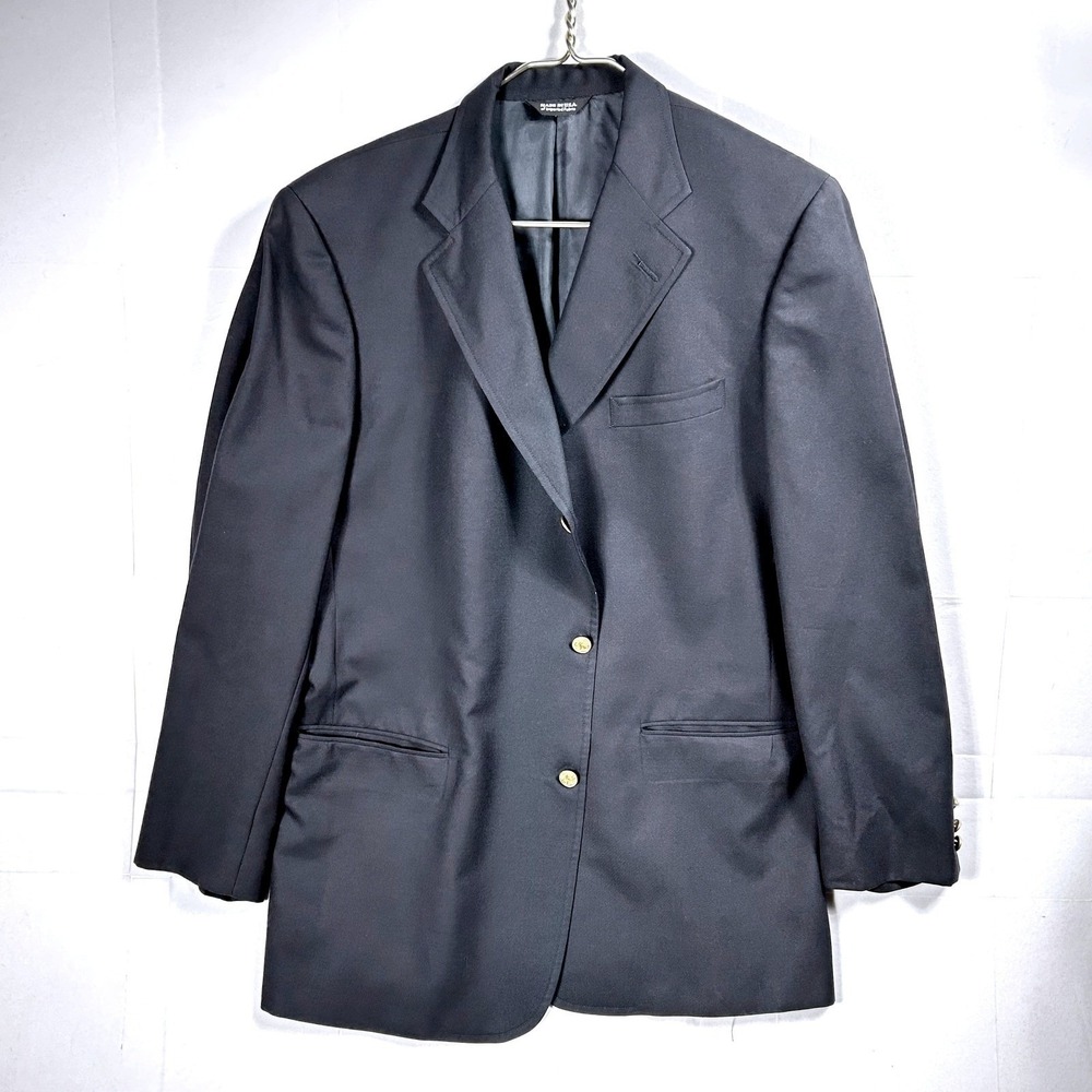 Southwick‎ Men's Size 46 L Long Navy Blazer Jacket Sport Coat